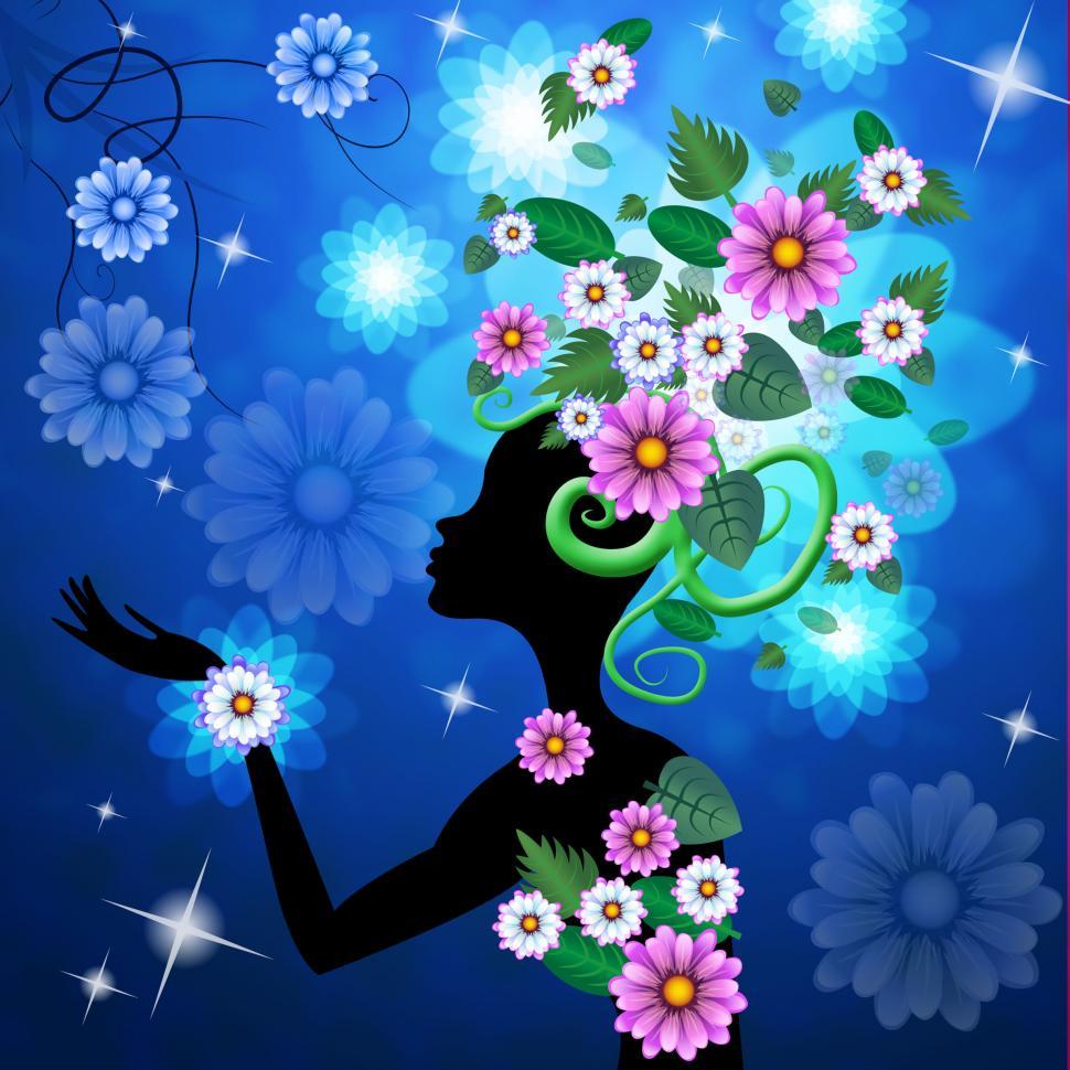 Free Image of Hair Blue Represents Bloom Petal And Hairstyle 