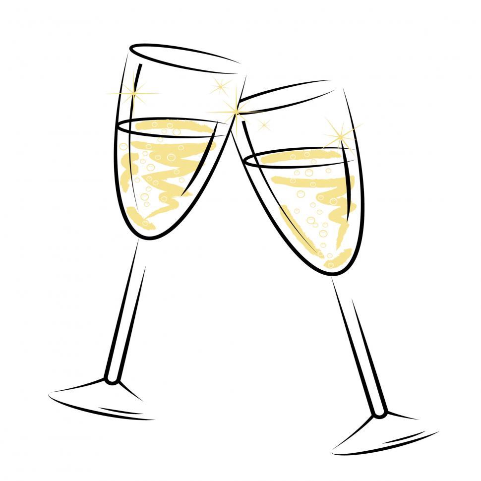 Free Image of Champagne Glasses Represents Sparkling Wine And Alcohol 