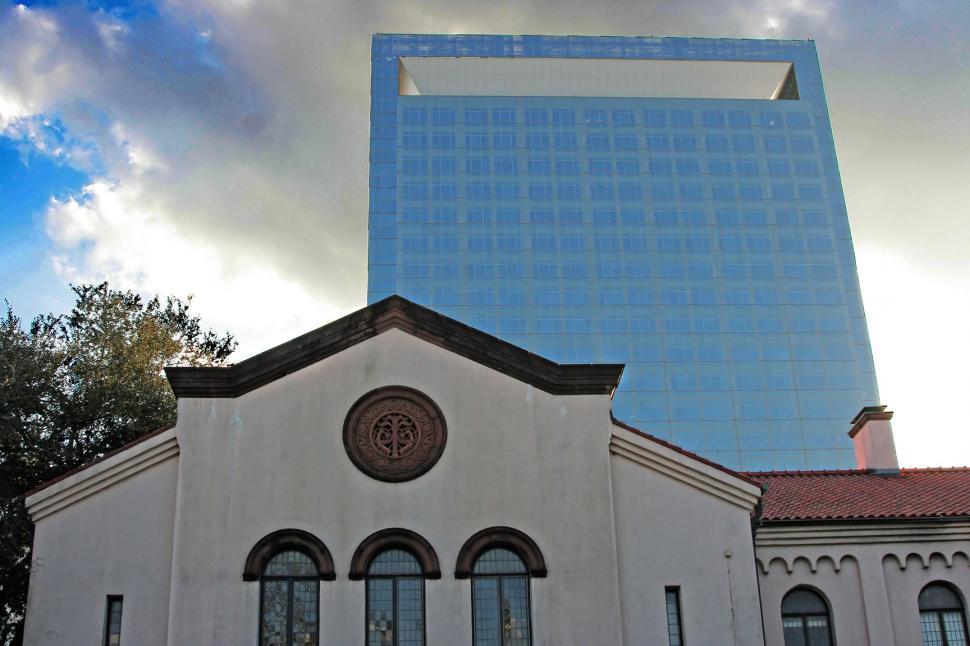 Free Image of Church and Skyscraper 