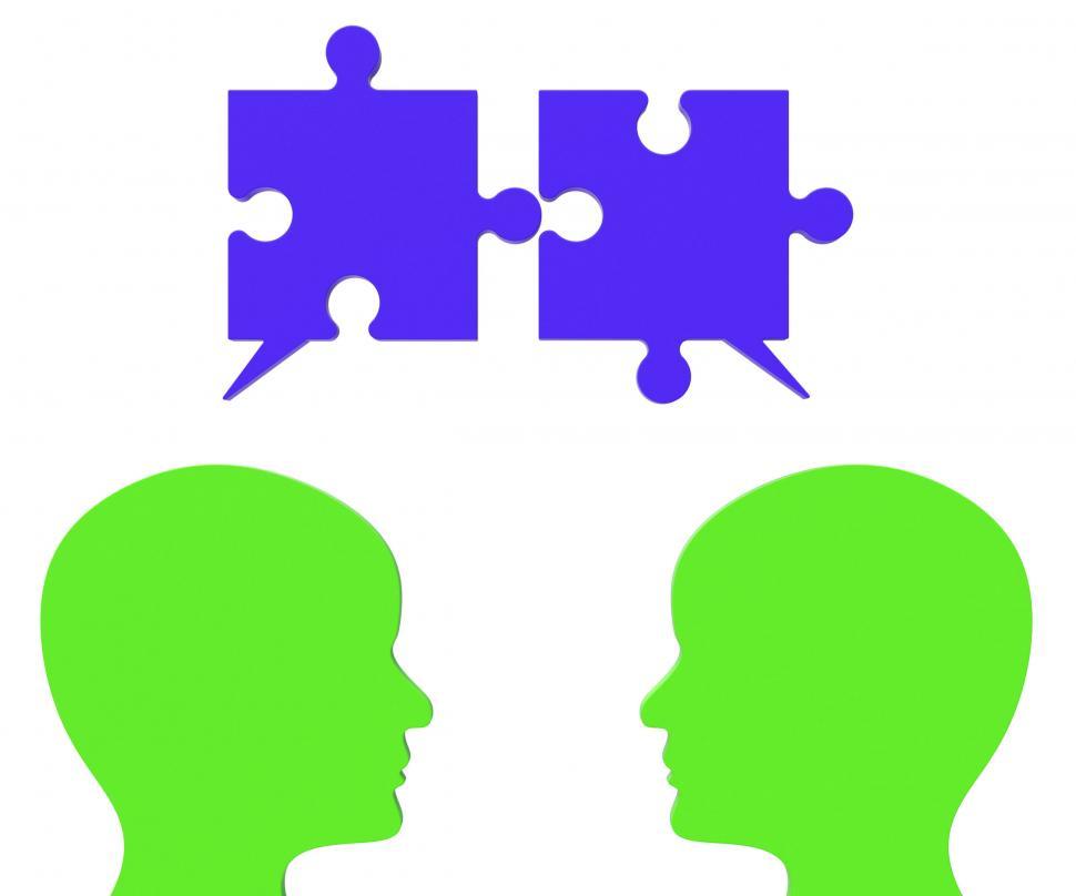 Free Image of Speech Bubble Means Jigsaw Puzzle And Assemble 