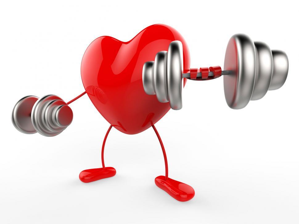 Free Image of Weights Heart Shows Working Out And Active 