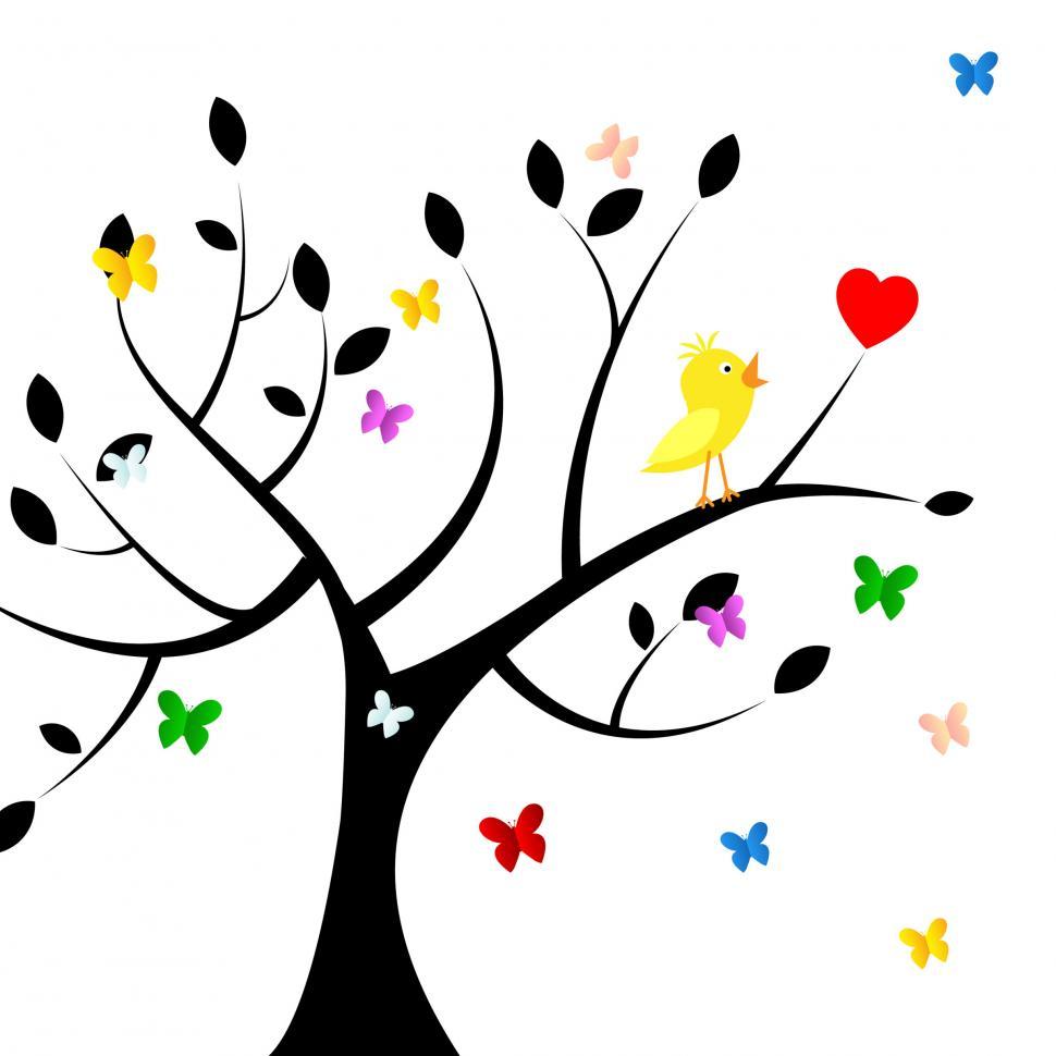 Free Image of Birds Tree Indicates Heart Shape And Environment 