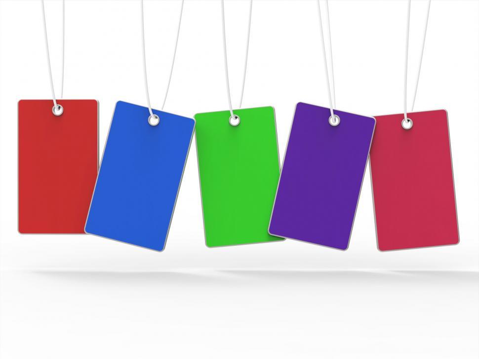 Free Image of 5 Tags Indicates Empty Space And Card 