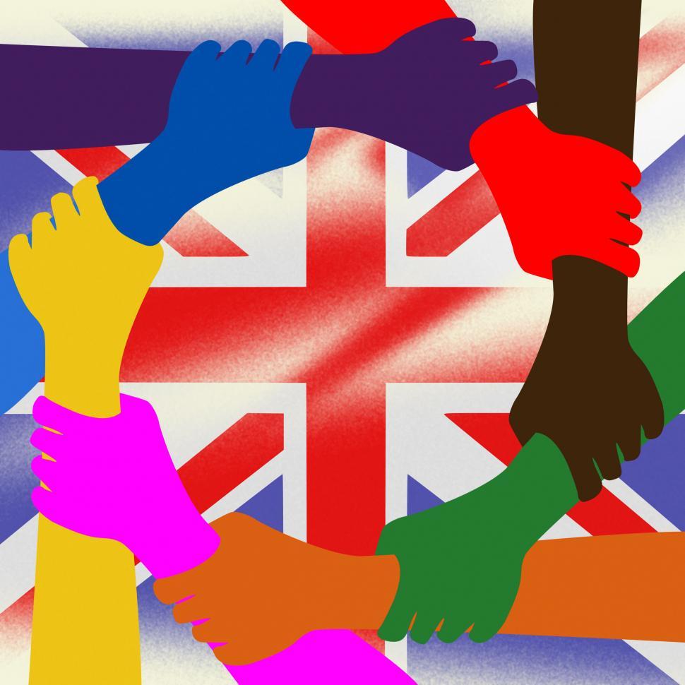 Free Image of Holding Hands Represents Union Jack And British 
