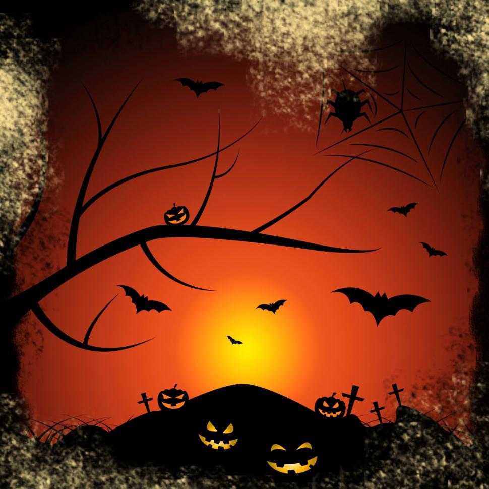 Free Image of Halloween Bats Represents Trick Or Treat And Autumn 