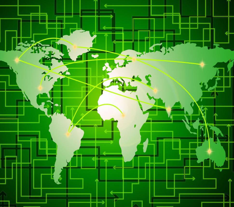 Free Image of World Map Indicates Lan Network And Communication 