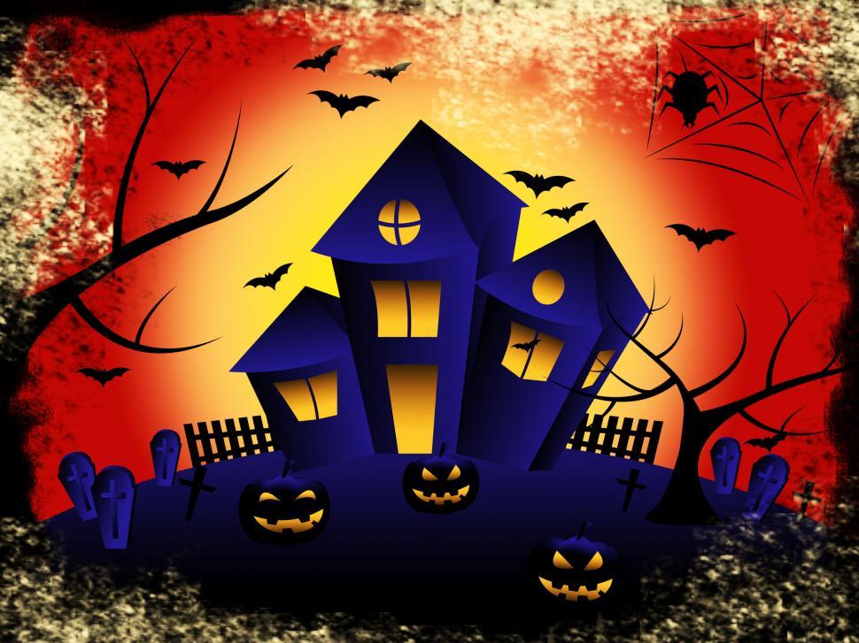 Free Image of Haunted House Shows Trick Or Treat And Celebration 