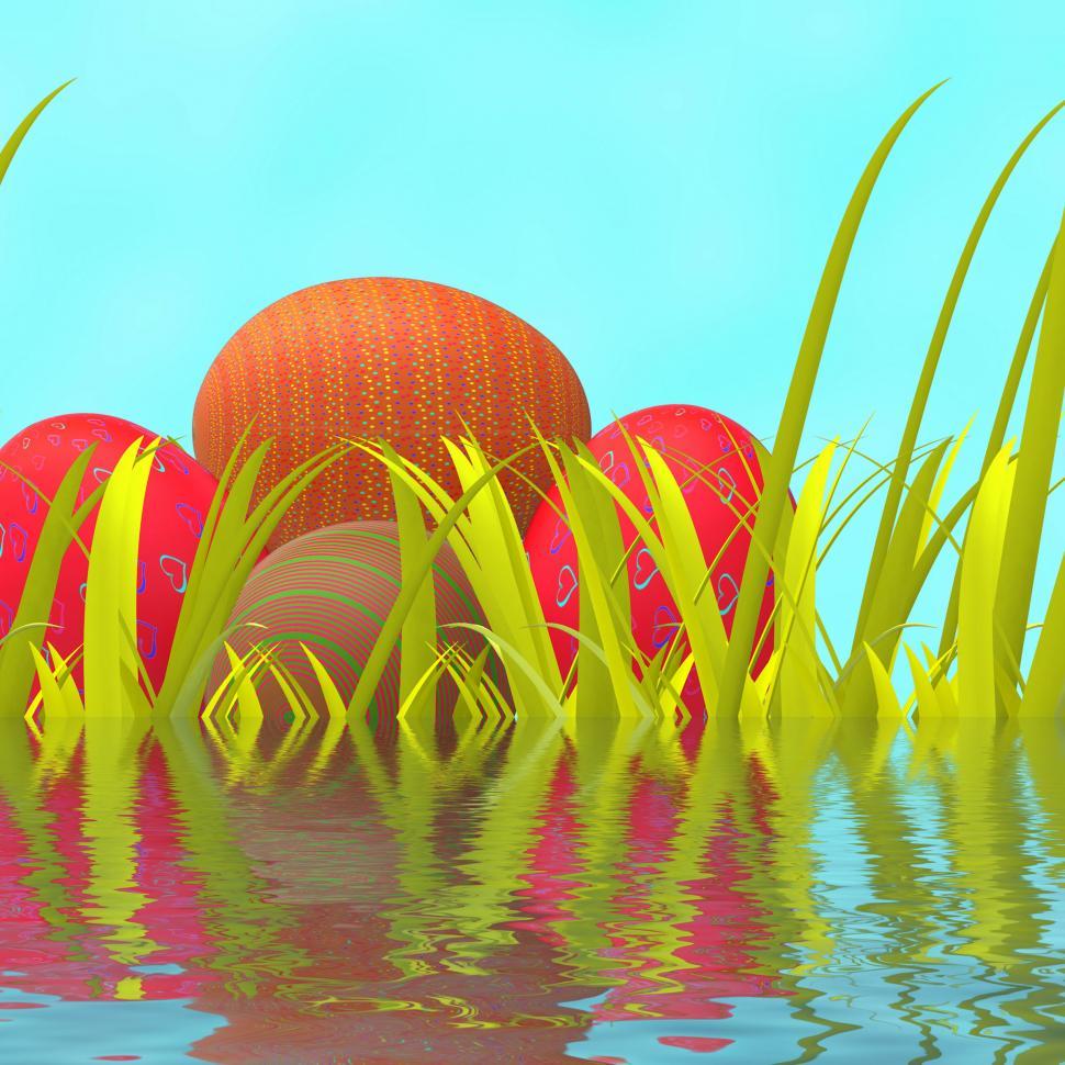 Free Image of Easter Eggs Means Green Grass And Environment 