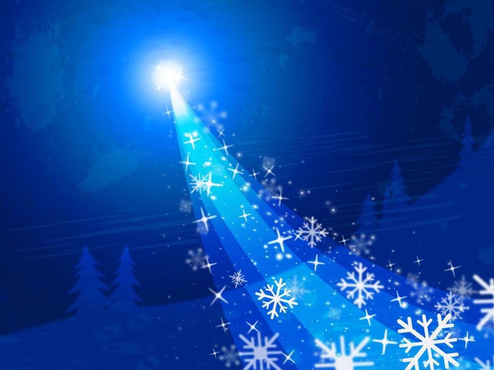 Free Image of Star Blue Represents Merry Christmas And Bright 