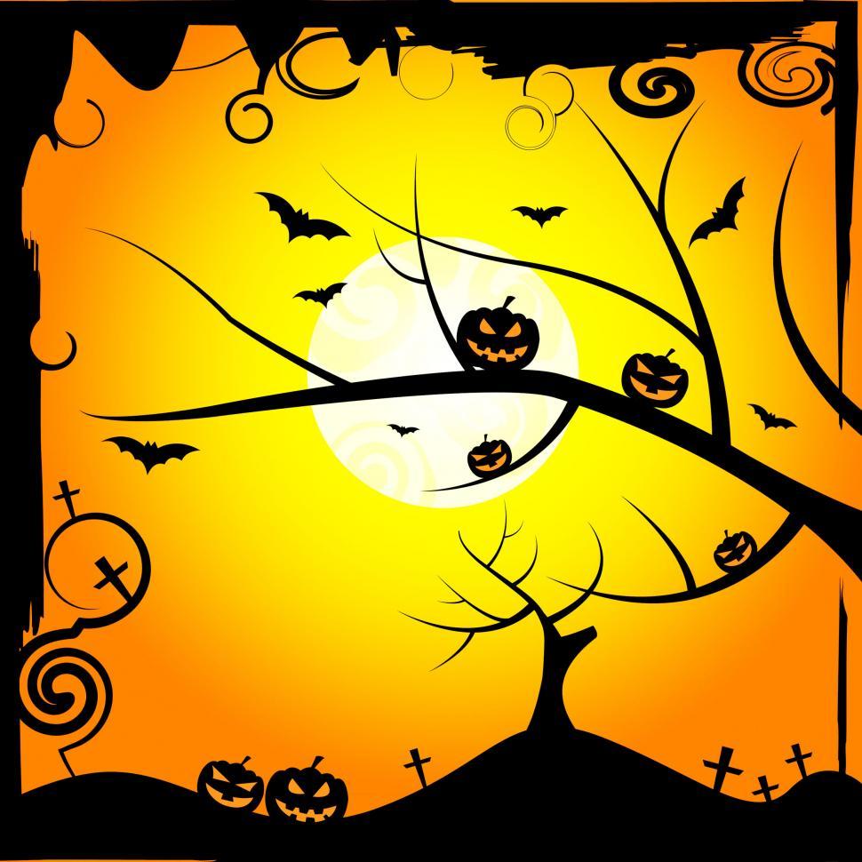 Free Image of Sun Tree Means Trick Or Treat And Branch 