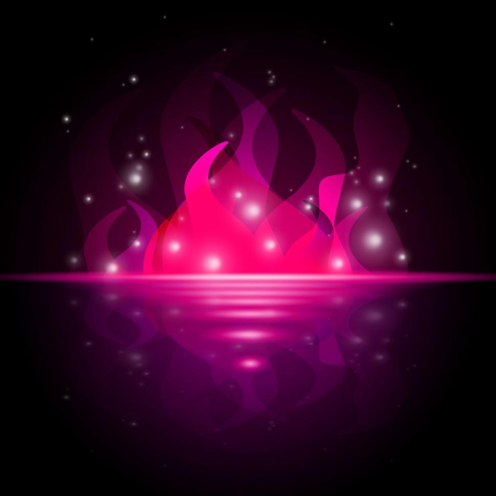 Free Image of Pink Fire Shows Ocean Fiery And Starred 