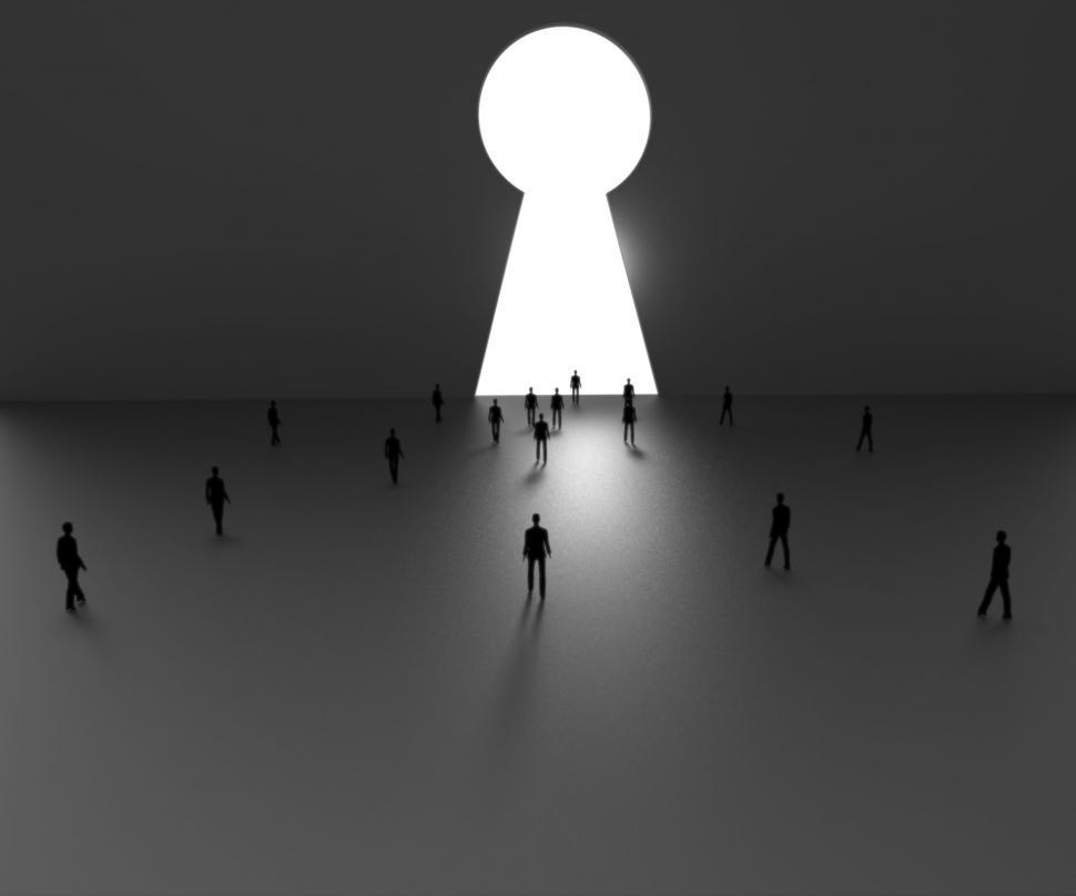 Free Image of Keyhole Vision Shows Goal Objective And Lock 
