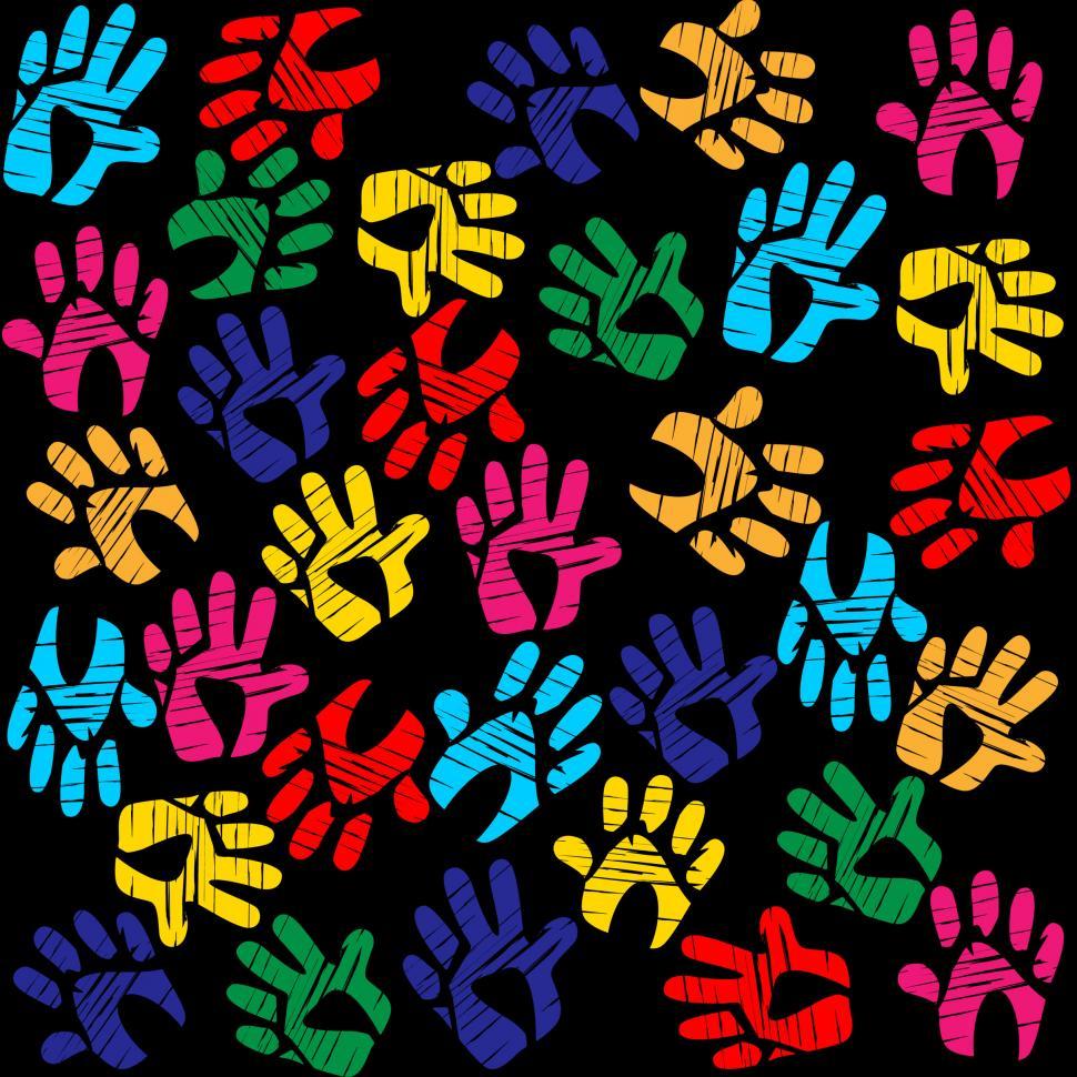Free Image of Handprints Colourful Means Background Vibrant And Watercolor 