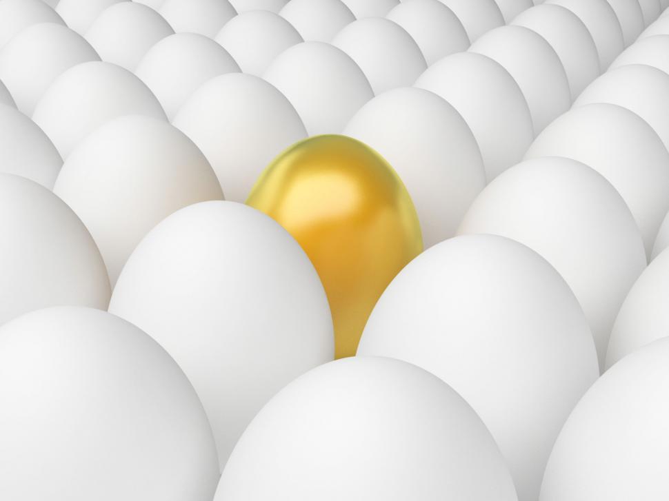 Free Image of Golden Egg Indicates Odd One Out And Alone 