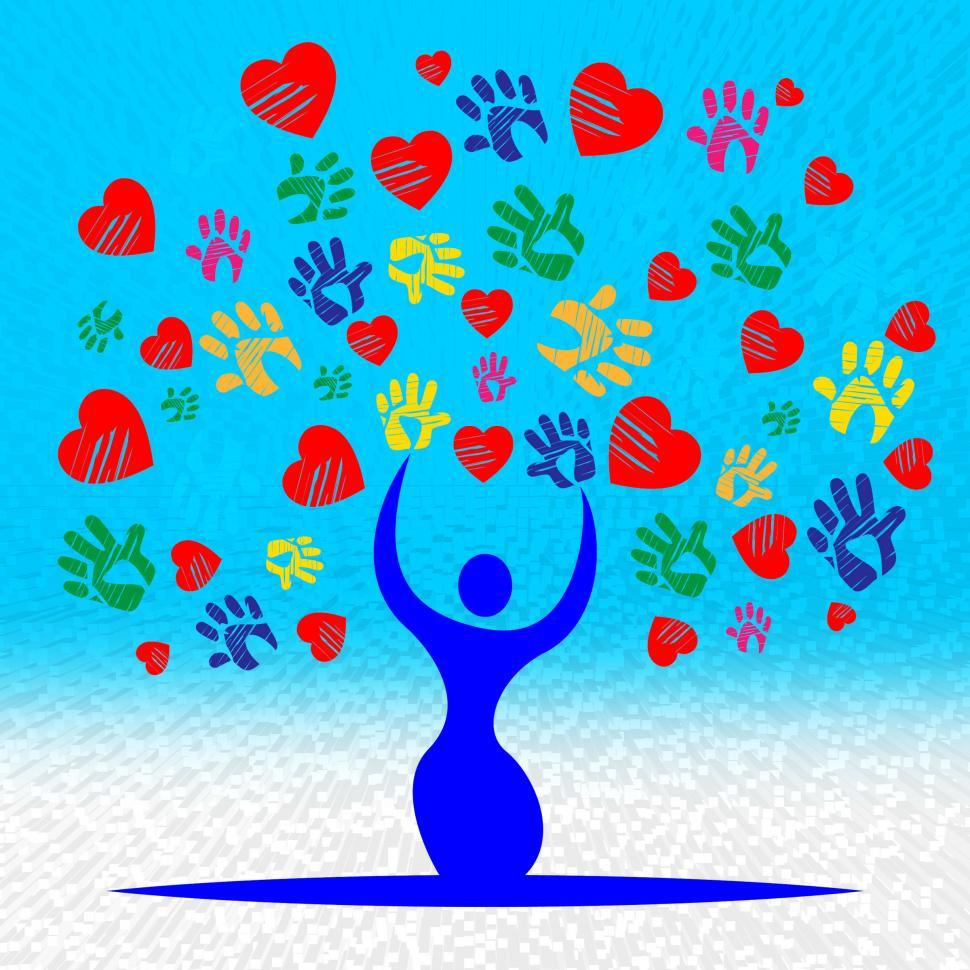 Free Image of Heart Colourful Shows Valentine s Day And Artwork 