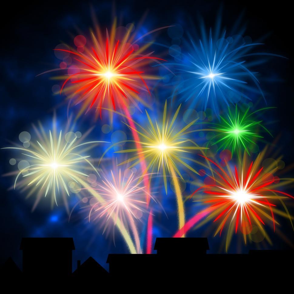 Free Image of Color Fireworks Shows Explosion Background And Celebration 