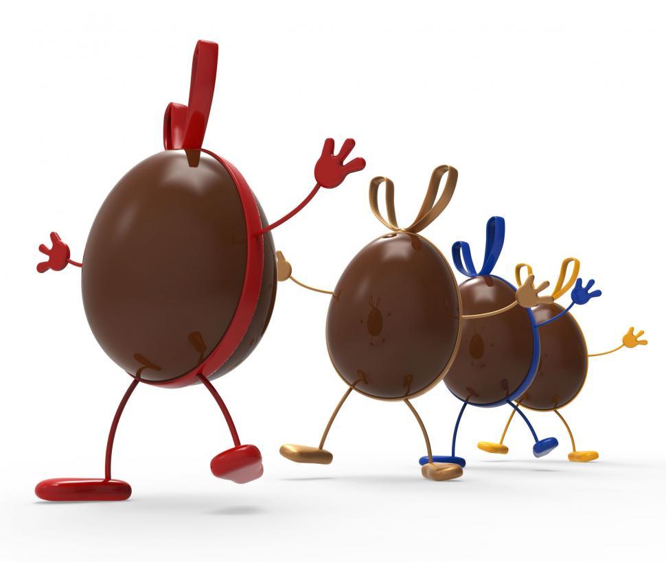 Free Image of Easter Eggs Indicates Gift Ribbon And Chocolate 