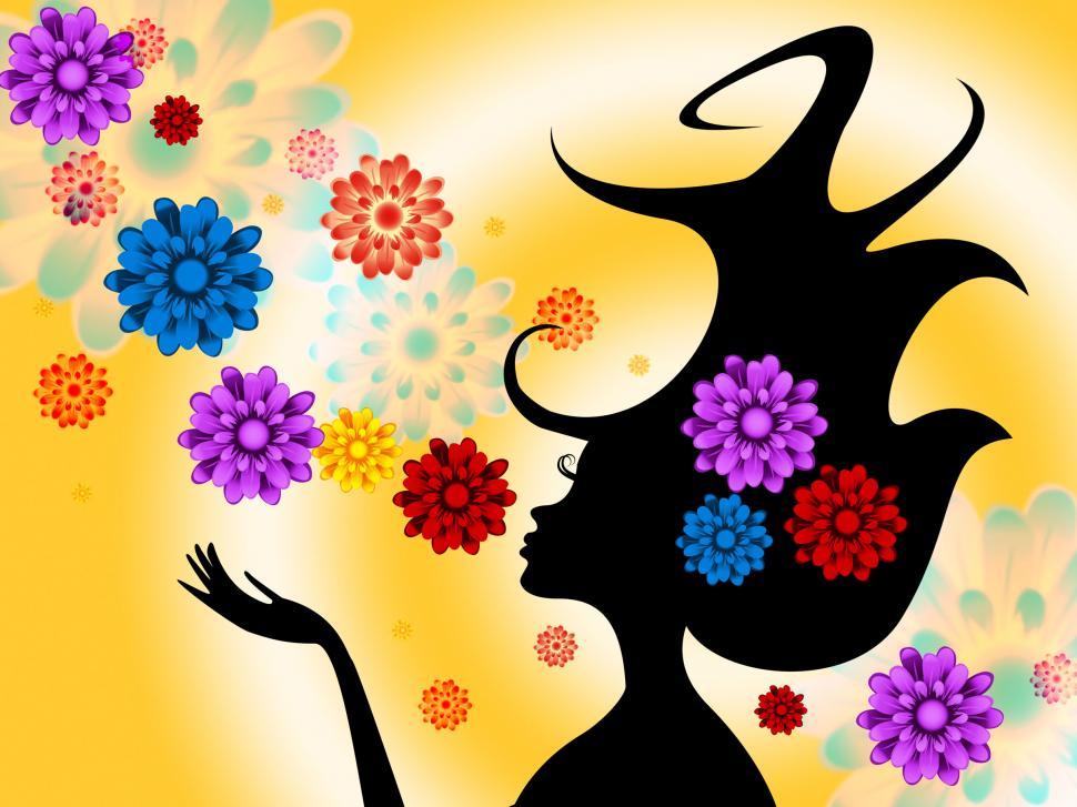 Free Image of Floral Style Shows Young Woman And Adult 
