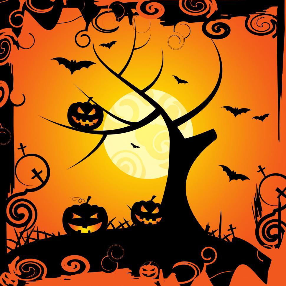 Free Image of Halloween Tree Means Trick Or Treat And Celebration 
