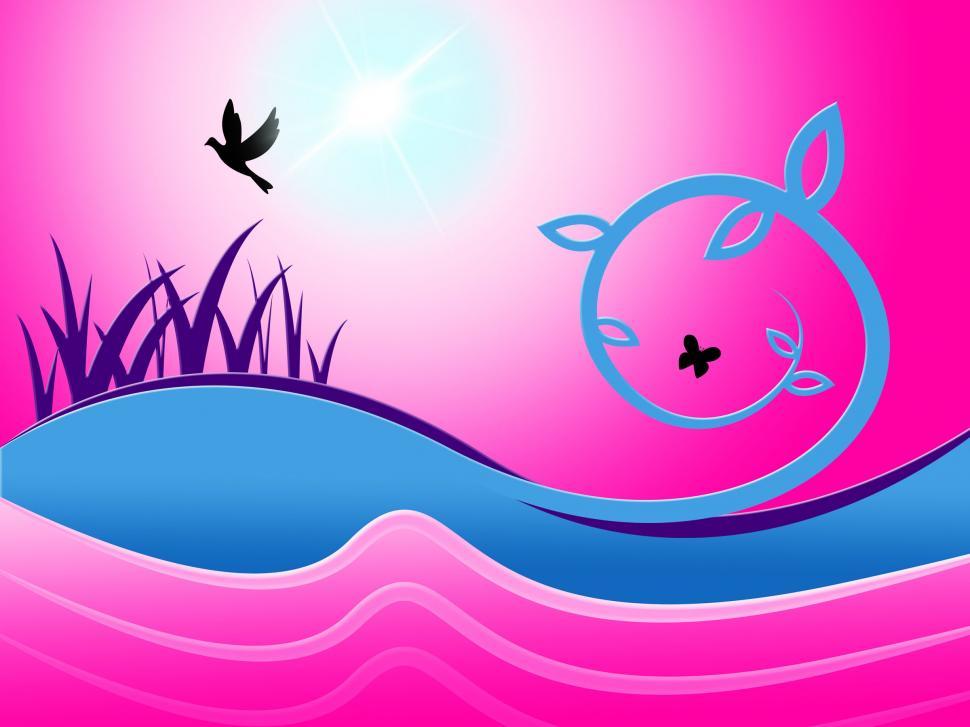 Free Image of Sea Birds Shows Green Grass And Pasture 