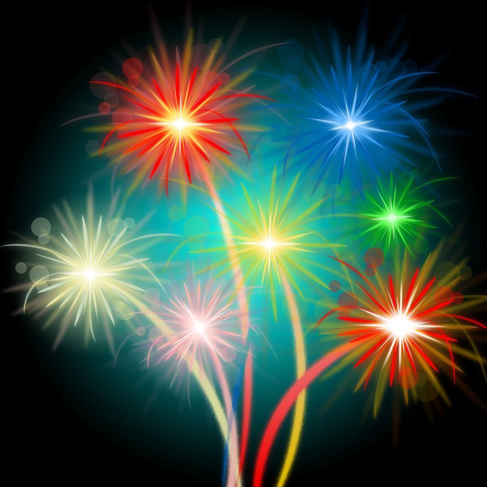 Free Image of Fireworks Color Means Night Sky And Celebrations 