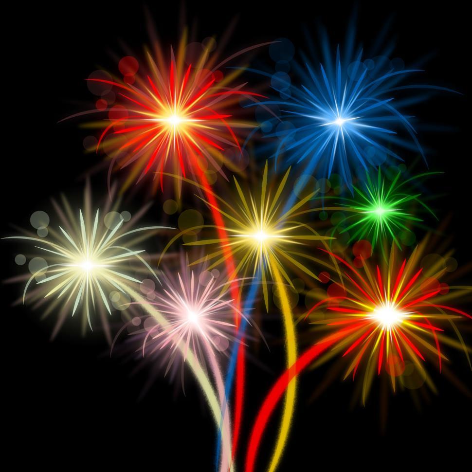 Free Image of Color Fireworks Indicates Explosion Background And Celebration 