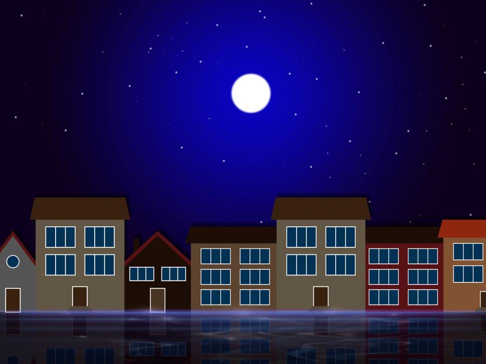 Free Image of Moon Night Indicates Astronomy House And Residential 