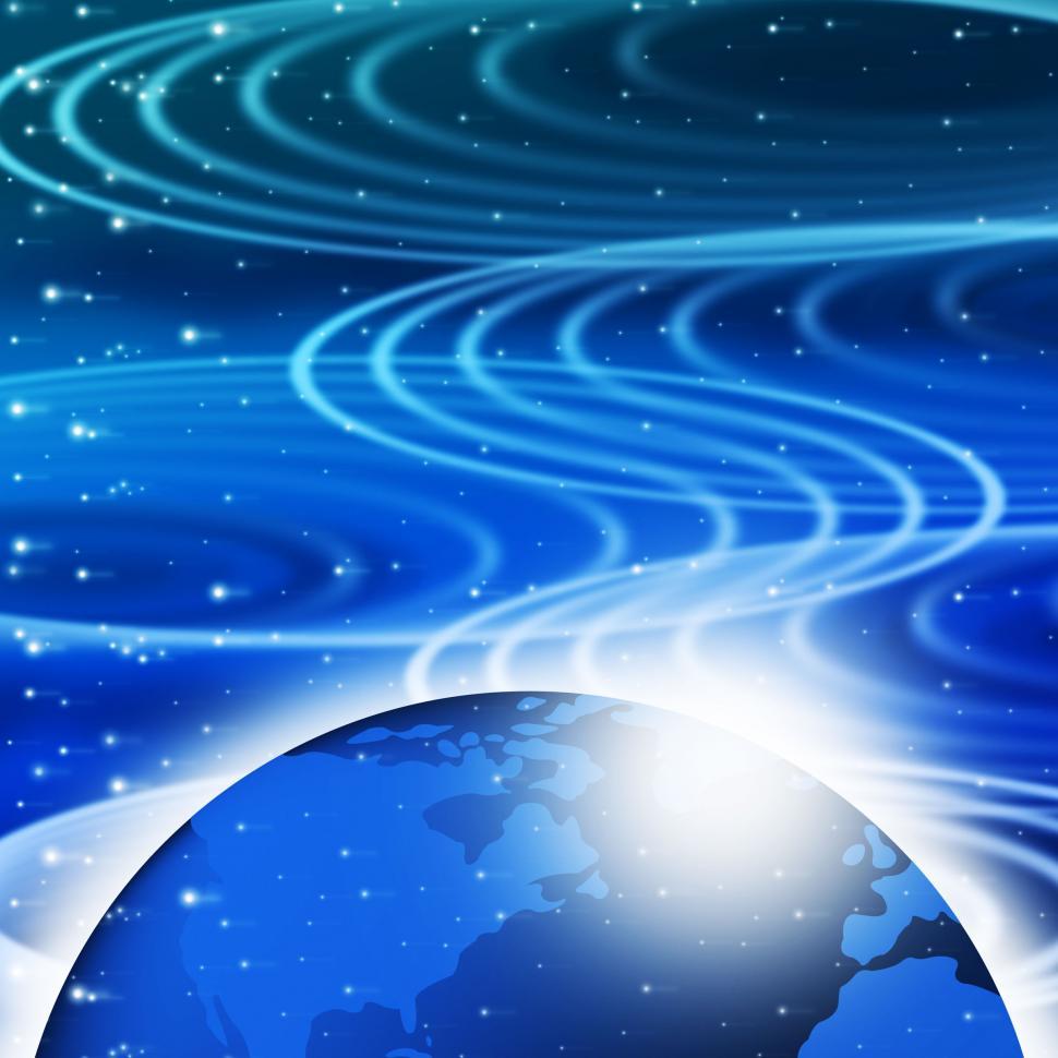 Free Image of Blye Rippling Background Means Ripples Circles And Earth  