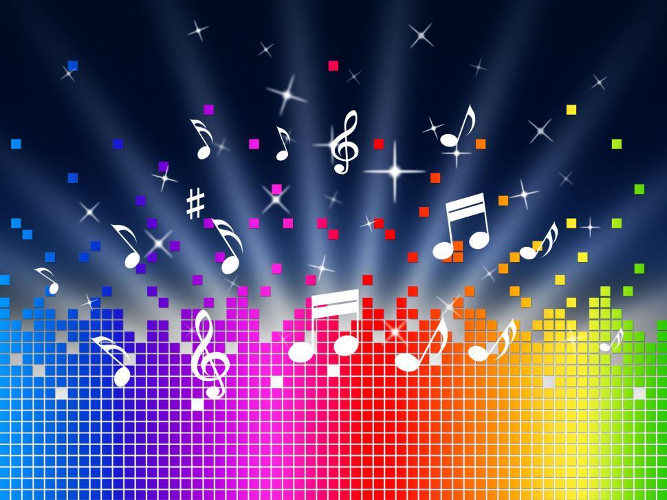 Free Image of Rainbow Music Background Shows Harmony Sounddwaves Or Piece  
