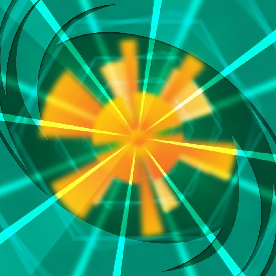 Free Image of Green Sun Background Shows Light Beams And Waves  