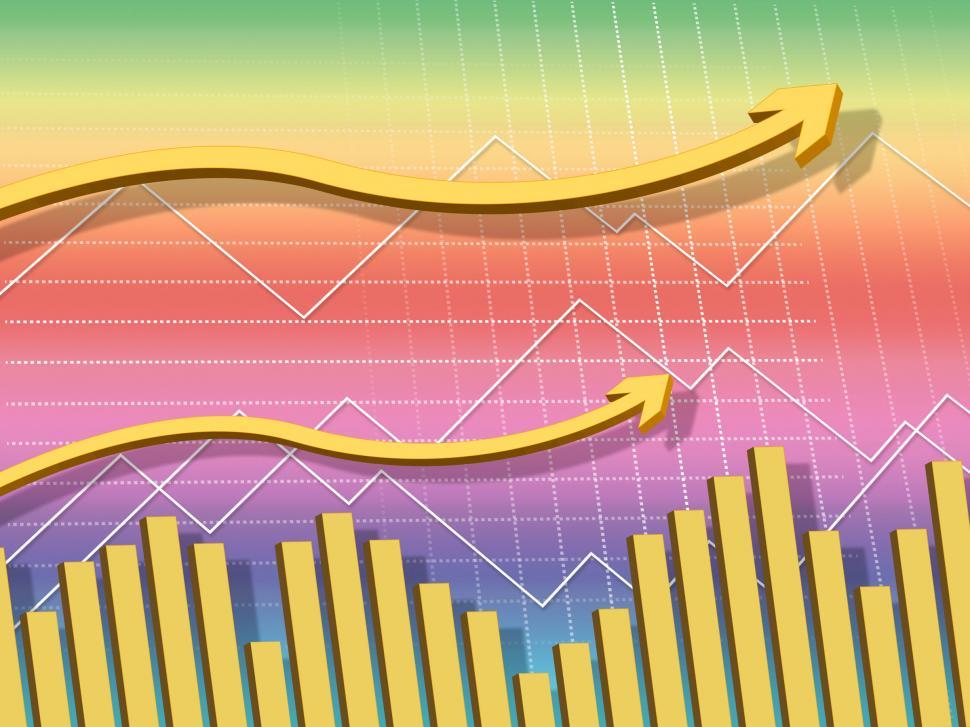 Free Image of Yellow Arrows Background Shows Up Increase And Data  