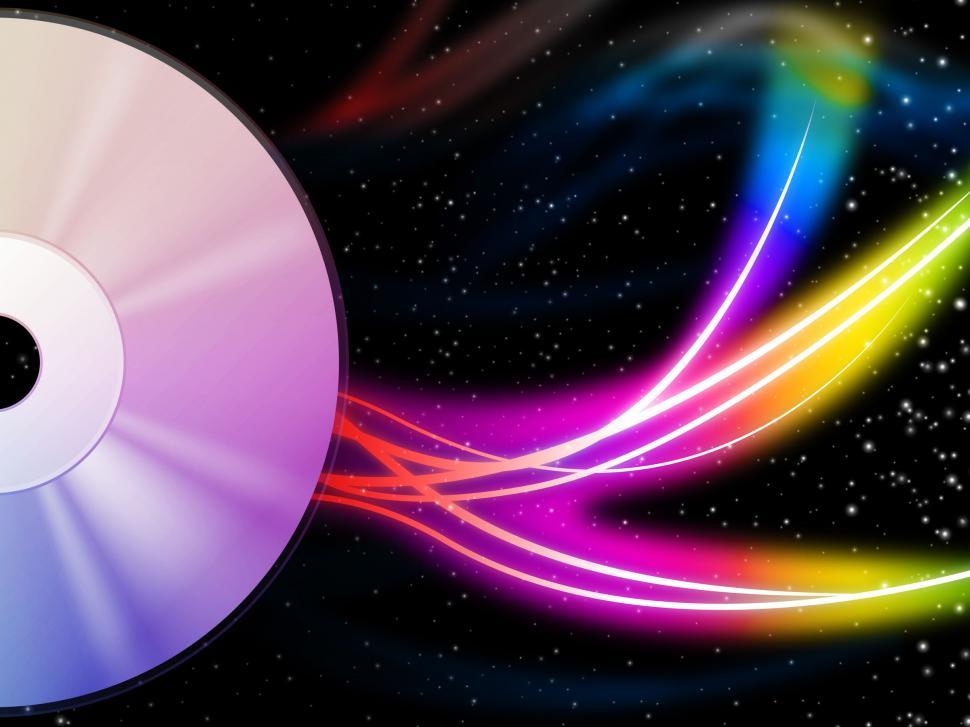 Free Image of CD Background Means Music And Colorful Swirls  