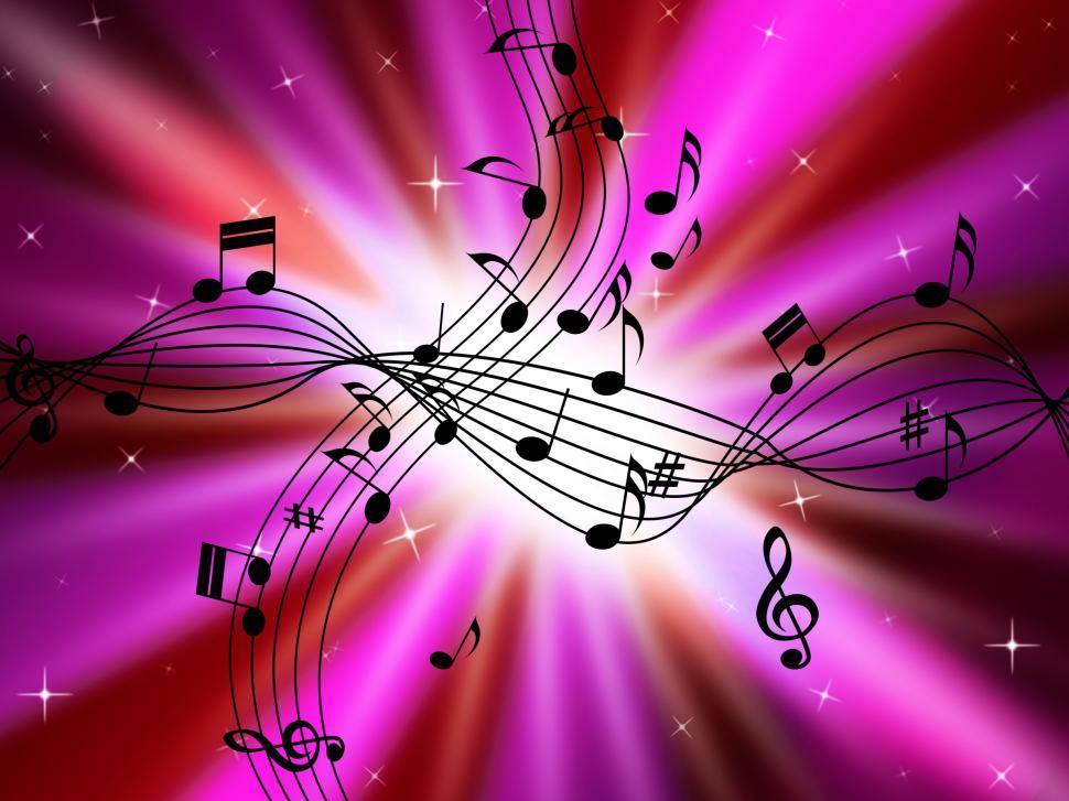 Free Image of Pink Music Background Shows Musical Instruments And Brightness  