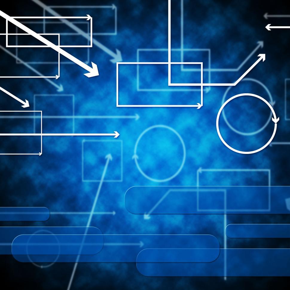 Free Image of Blue Shapes Background Means Rectangles Arrows And Circles  