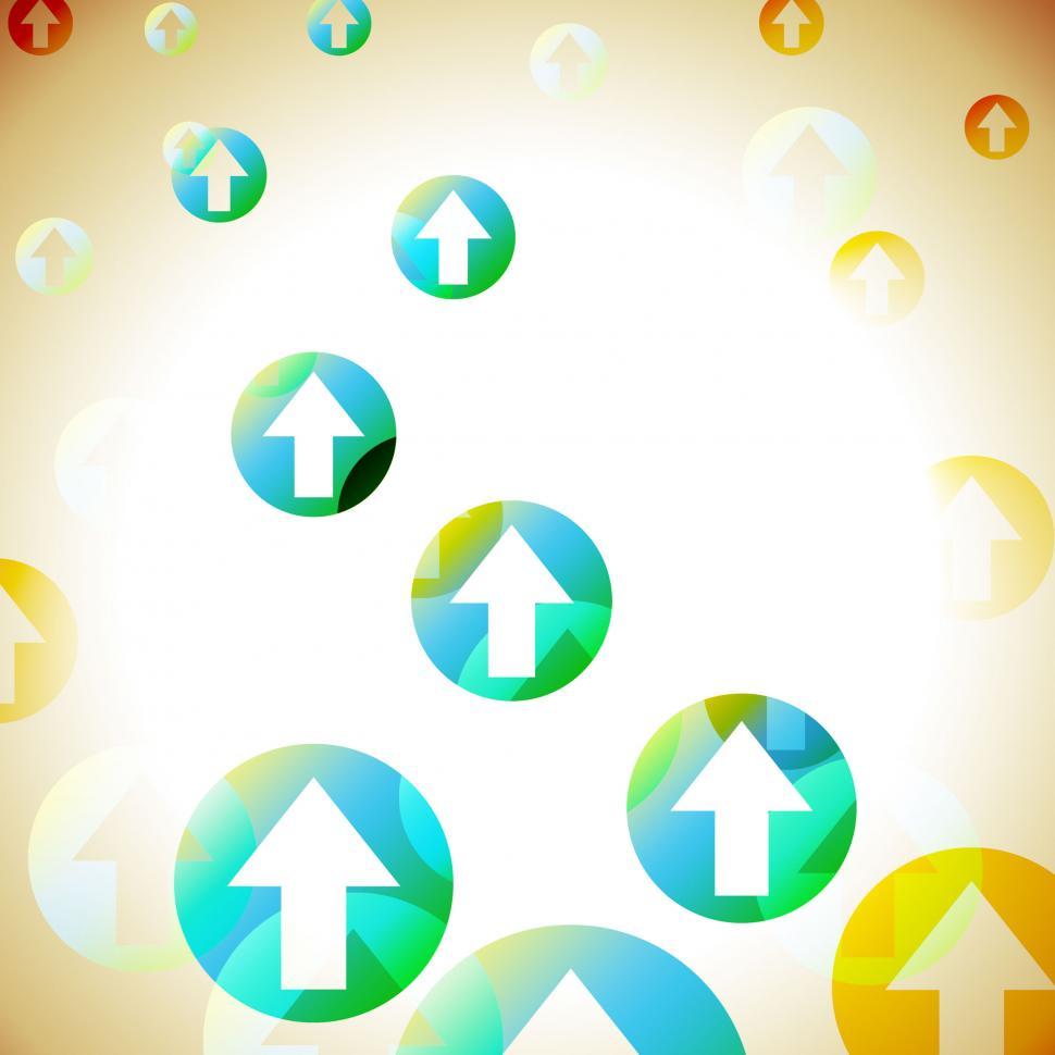 Free Image of Arrows Background Shows Bubbles Pointing Upwards  
