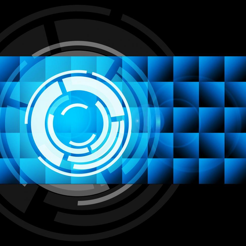 Free Image of Blue Circles Background Shows Records And Gramophone  