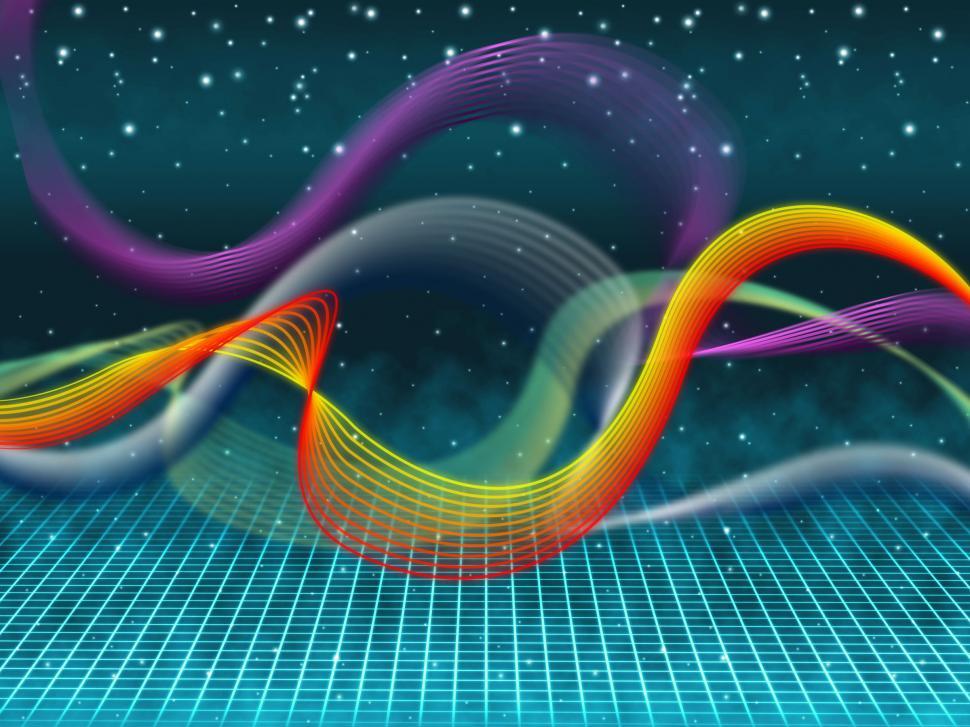Free Image of Colorful Ripples Background Means Grid And Night Sky  
