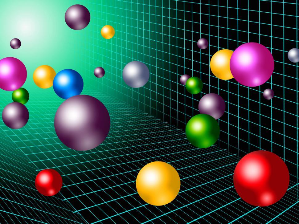 Free Image of Colorful Balls Background Shows Rainbow Circles And Grid  