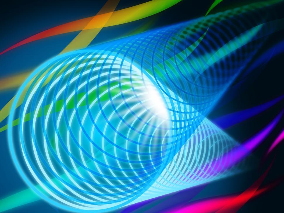 Free Image of Coil Background Shows Spring Tunnel And Rainbow Ribbons  