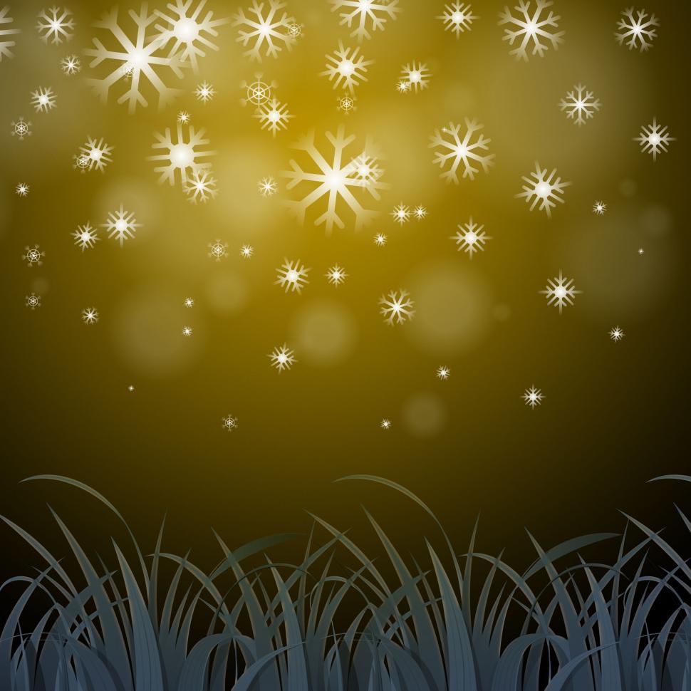Free Image of Snowflakes Yellow Background Means Cold Horizon Or Winter Season 