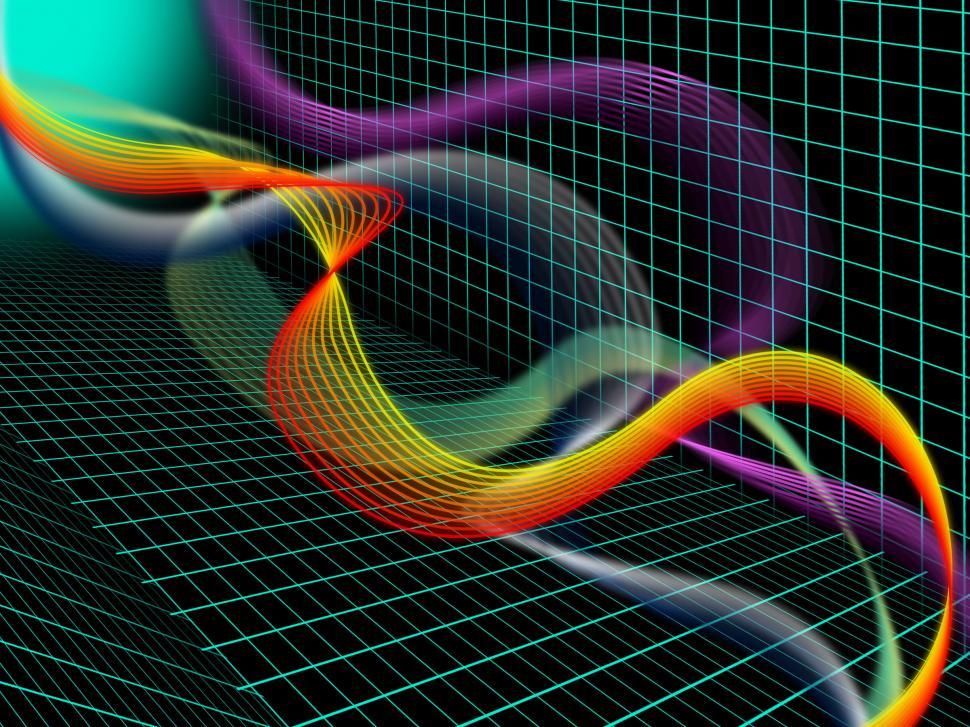 Free Image of Green Twisting Background Means Wavy Lines And Grid   