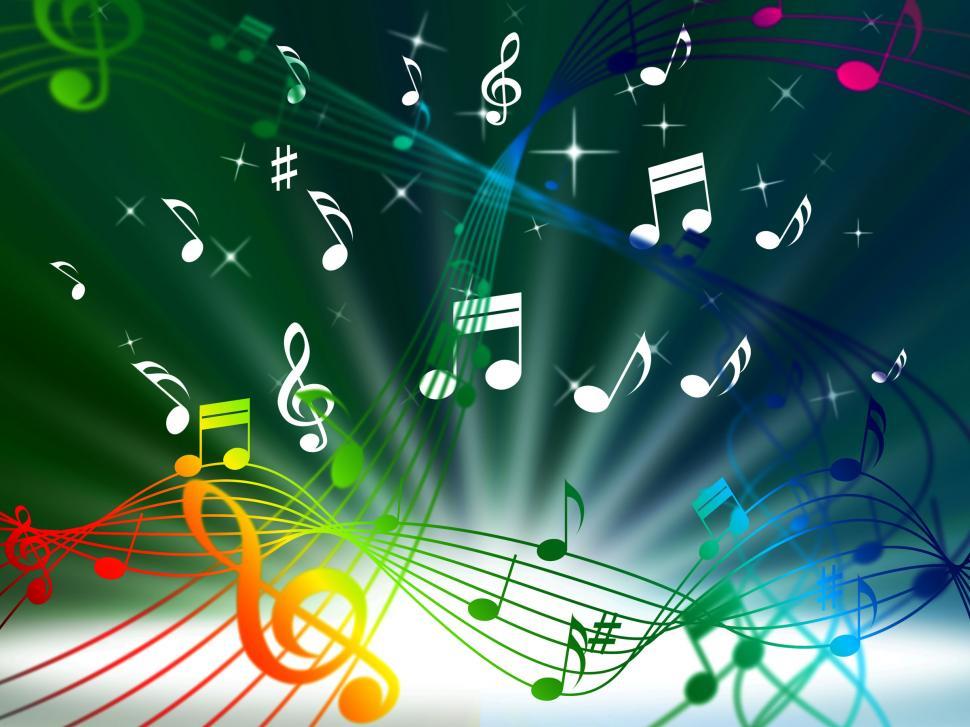 Free Image of Green Music Background Means Tune Sounds And Piece  