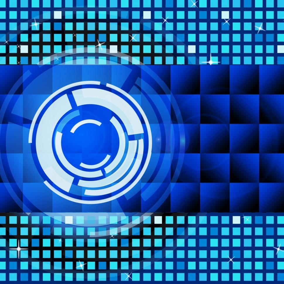 Free Image of Blue Circles Background Shows LP Disc And Songs  