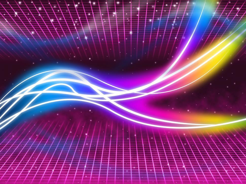 Free Image of Purple Swirls Background Shows Colorful Flourescent And Stars  