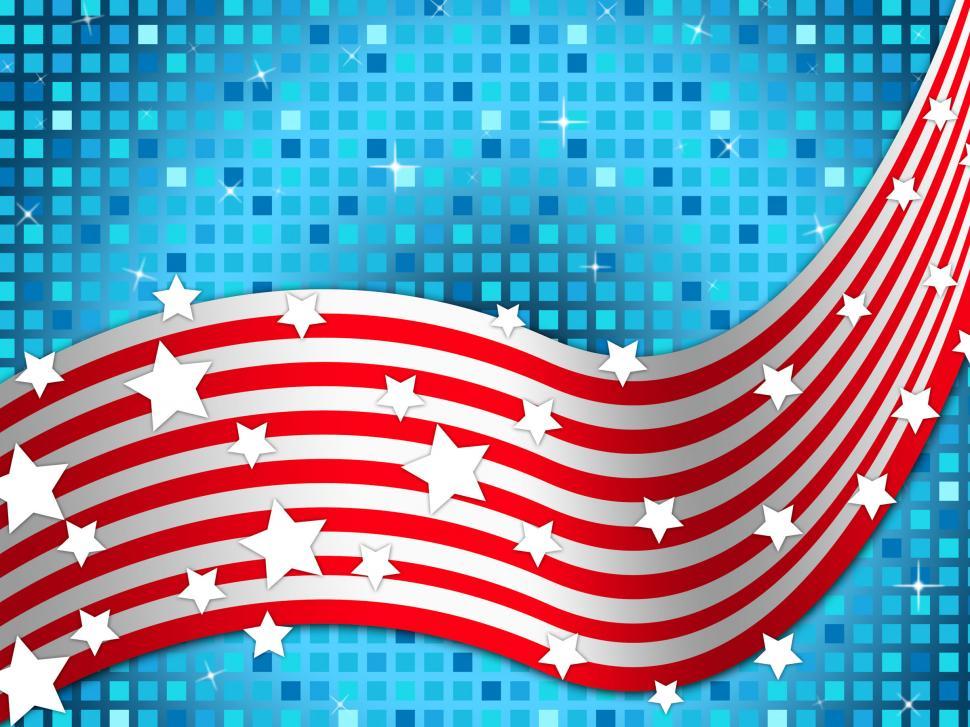 Free Image of American Flag Background Means Nation And Glittering Squares  
