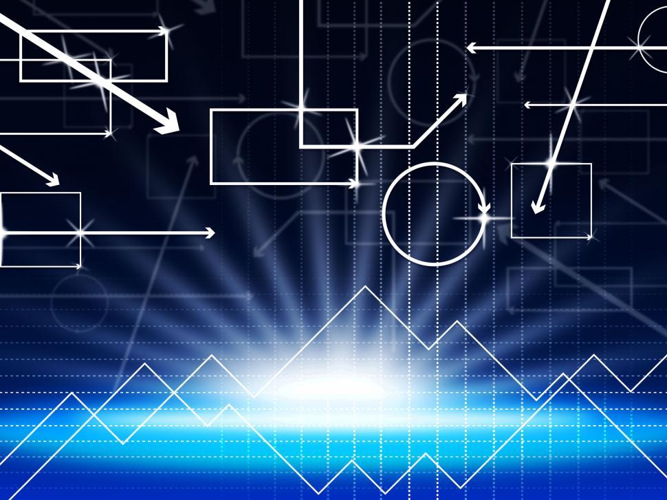 Free Image of Blue Shapes Background Shows Spikes And Bright Light  