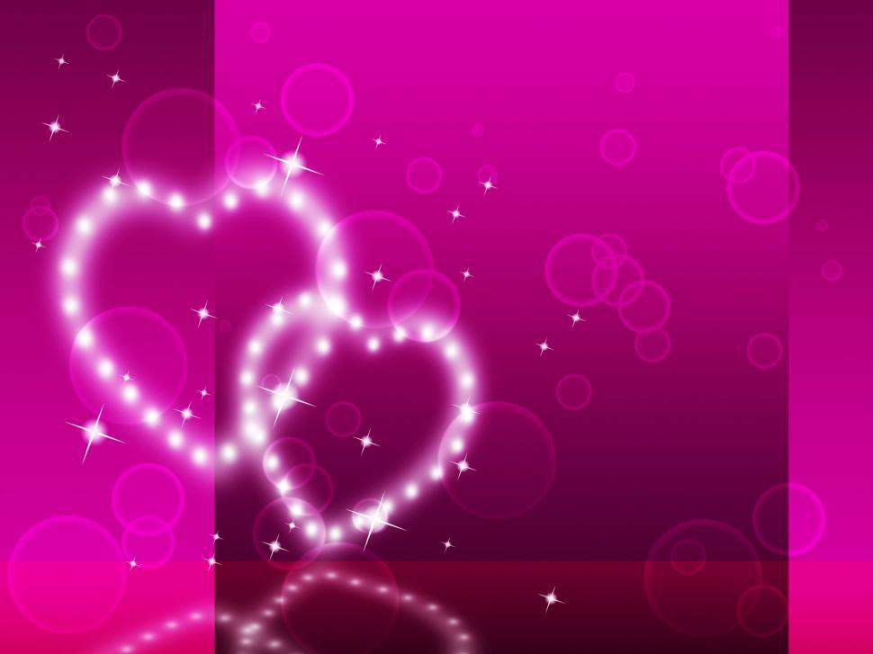 Free Image of Pink Hearts Background Means Affection Desire And Glittering  