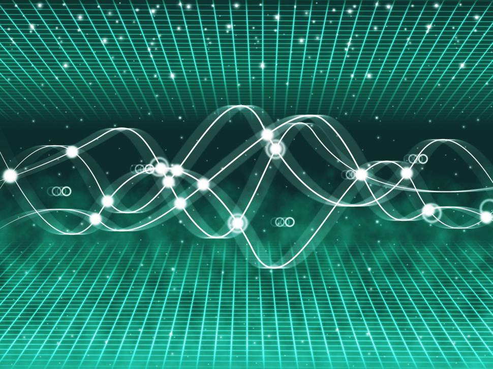 Free Image of Green Double Helix Background Shows Grid And Space  