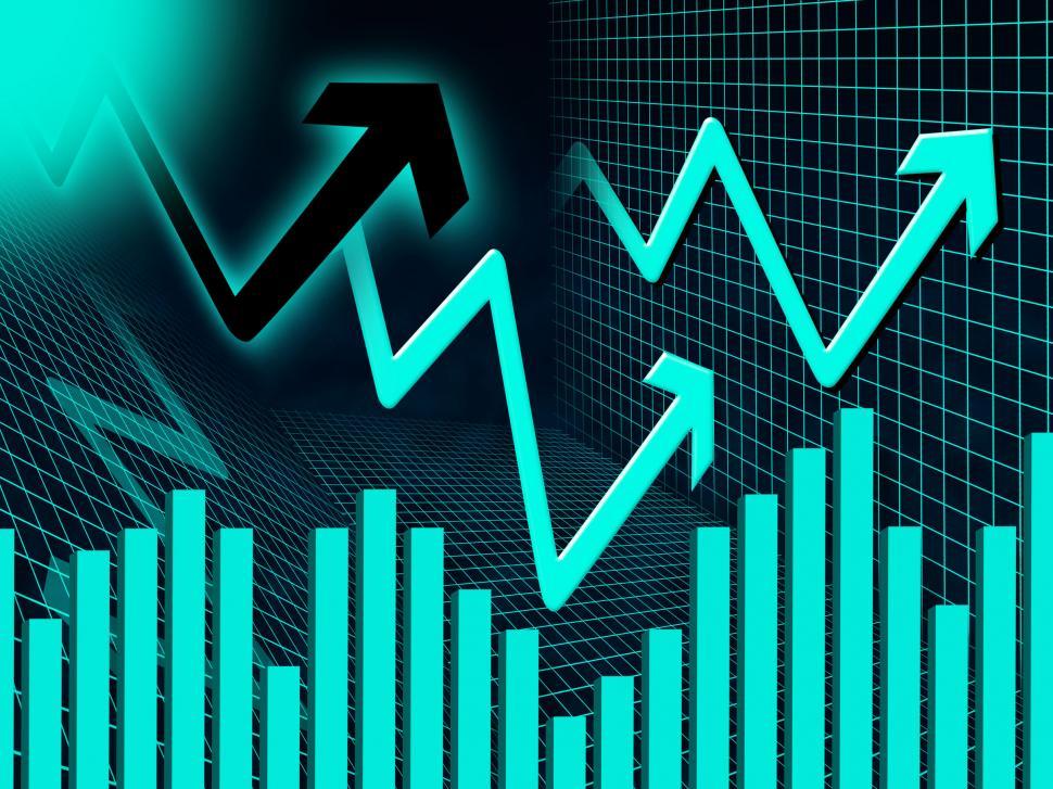 Free Image of Blue Arrows Background Means Up Increase And Graph  