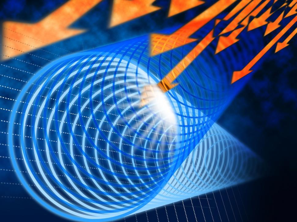 Free Image of Blue Coil Background Means Light And Arrows Down  